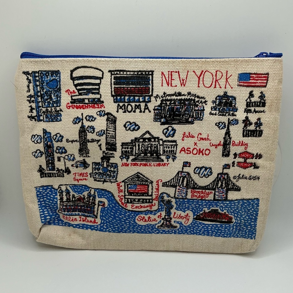 A Rare HTF Julia Gash X Asoko NWT New York Zip Pouch Limited Edition